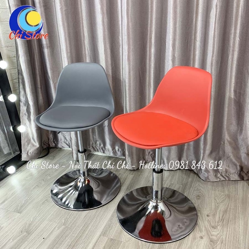 Ghế Xoay Học Sinh Nhựa Da Êm Ái, Ghế Ngồi Bàn Trang Điểm Tuỳ Chỉnh Độ Cao 30-50cm Và Xoay 360 Độ Giá Rẻ Chống Rỉ