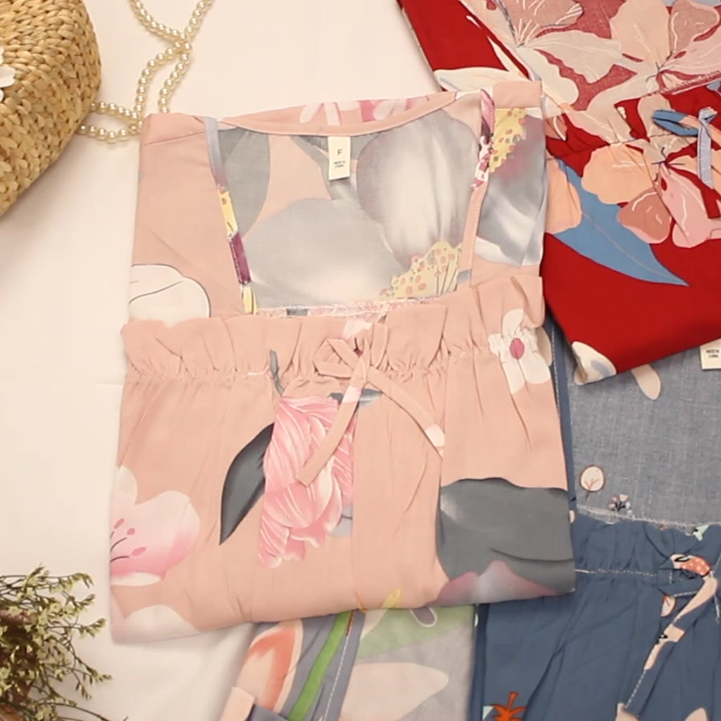 Váy áo ngủ ngắn tay vải Cotton lụa tự nhiên mềm mại thoáng mát, đầm mặc nhà mùa hè freesize rộng rãi mã VAV0366 | BigBuy360 - bigbuy360.vn