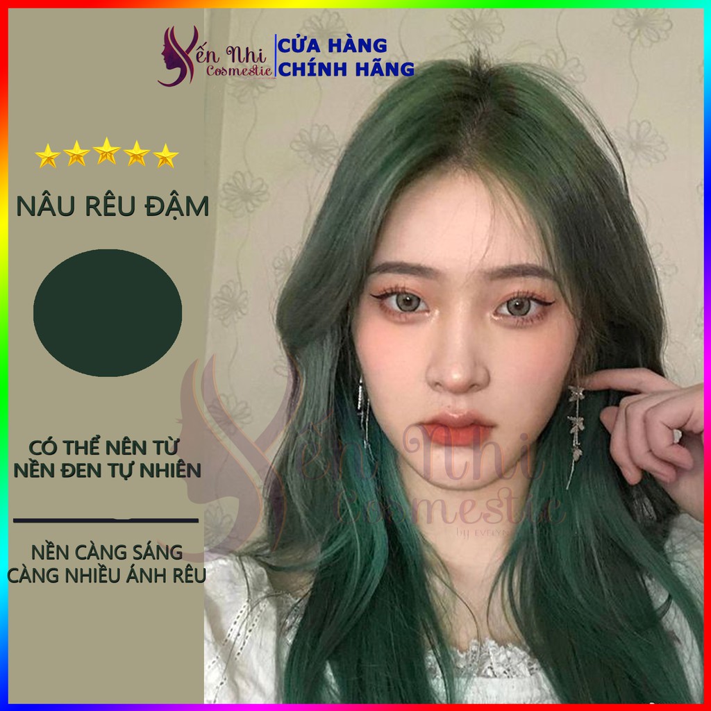 Nhuộm Màu Xanh Rêu Tóc Màu Xanh Rêu Trầm Chính Hãng, Mỹ Phẩm Tóc Yến Nhi