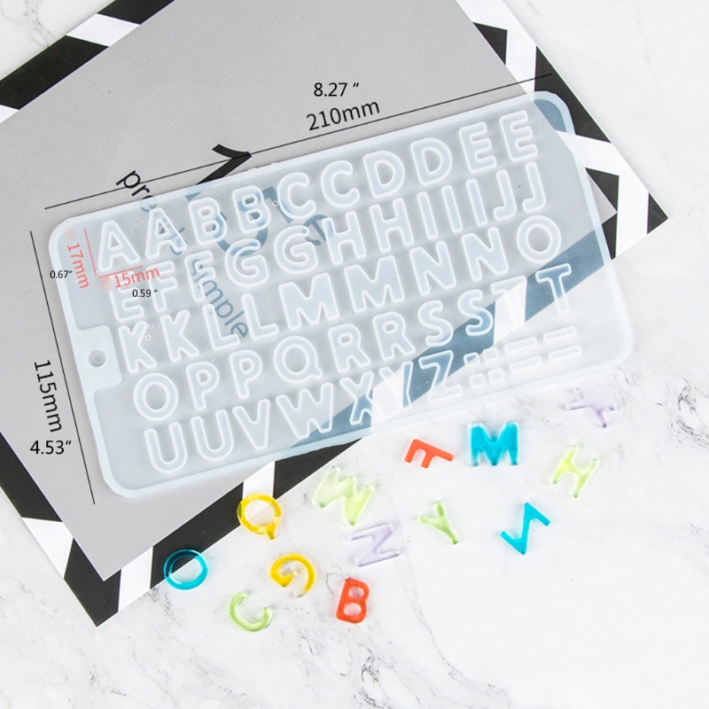 Bộ 2 Khuôn Silicone Làm Móc Khóa Hình Chữ Cái