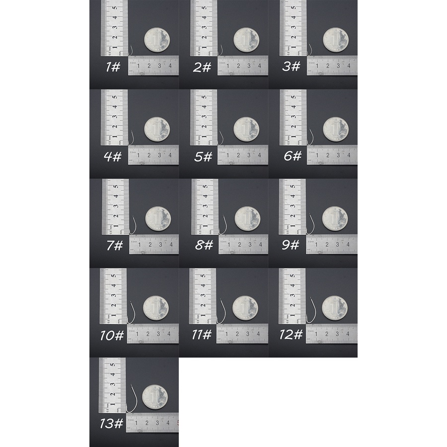 Bộ 100 Móc Câu Cá 1-10 Bằng Carbon Chất Lượng