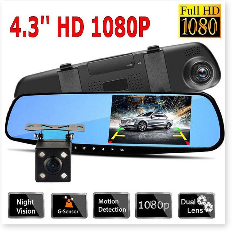 Camera hành trình gương chiếu hậu  full HD