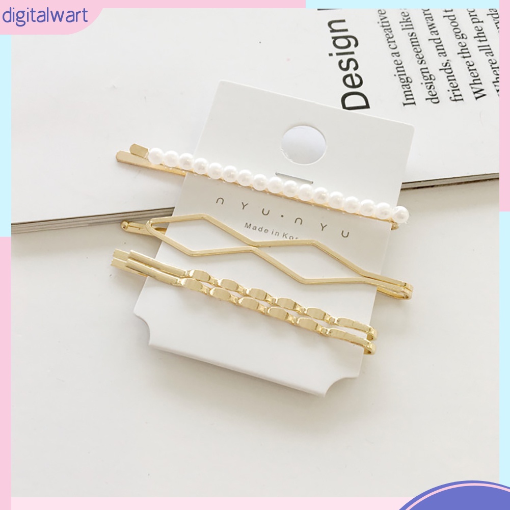 Bộ 4 kẹp tóc nữ đính ngọc trai giả thời trang