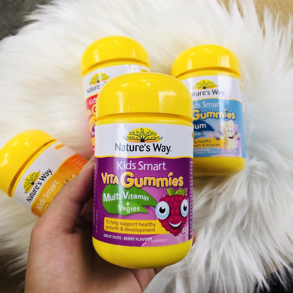Kẹo dẻo bổ sung Vitamin rau củ cho bé Nature's way Gummies Multivitamin + Vegies - 60 viên