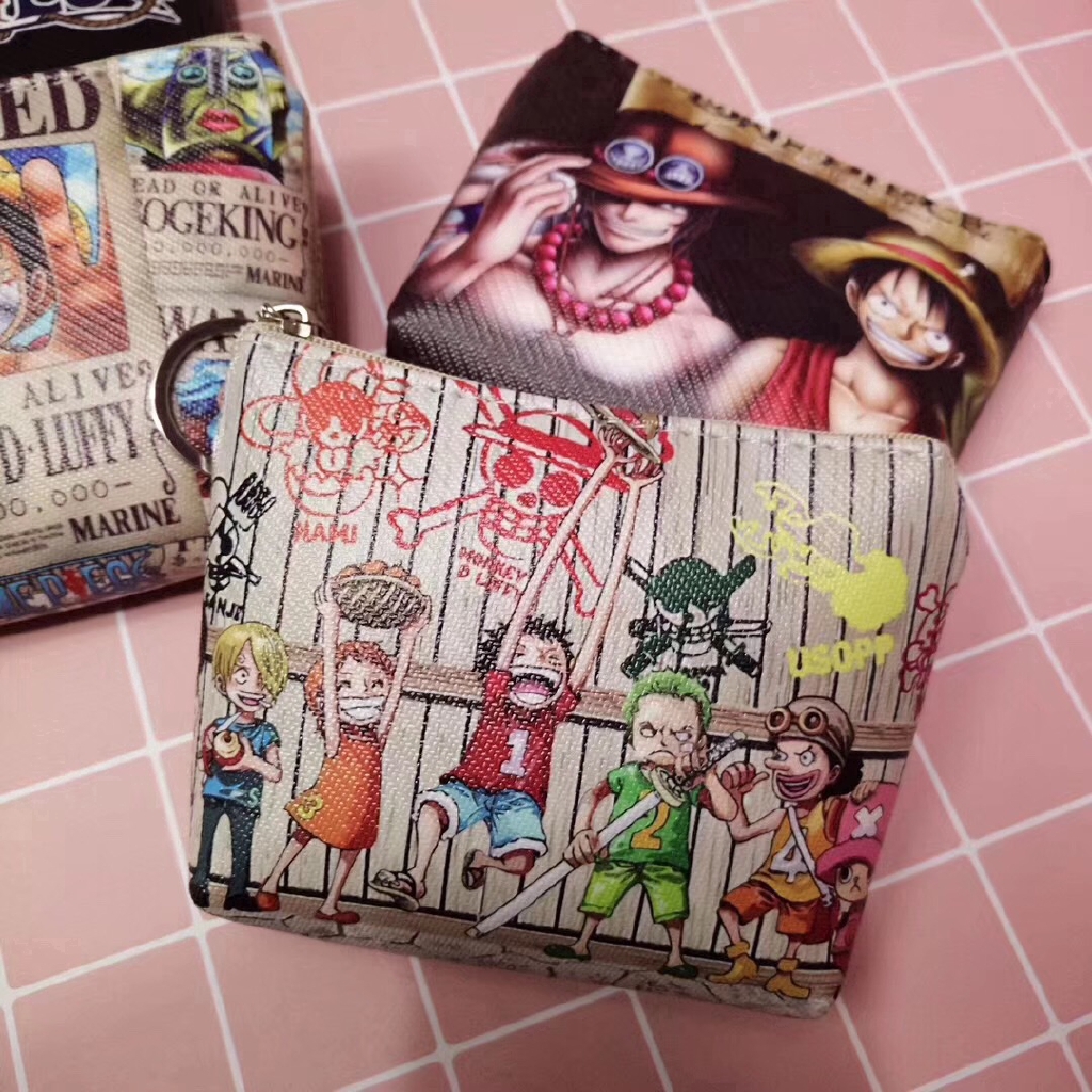 Ví da đựng tiền xu in hình One Piece thời trang chất lượng cao