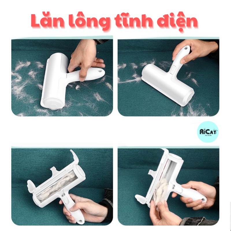 Lăn Lông Chó Mèo Tĩnh Điện | Lăn Lông Hiệu Quả, Sử Dụng Nhiều Lần