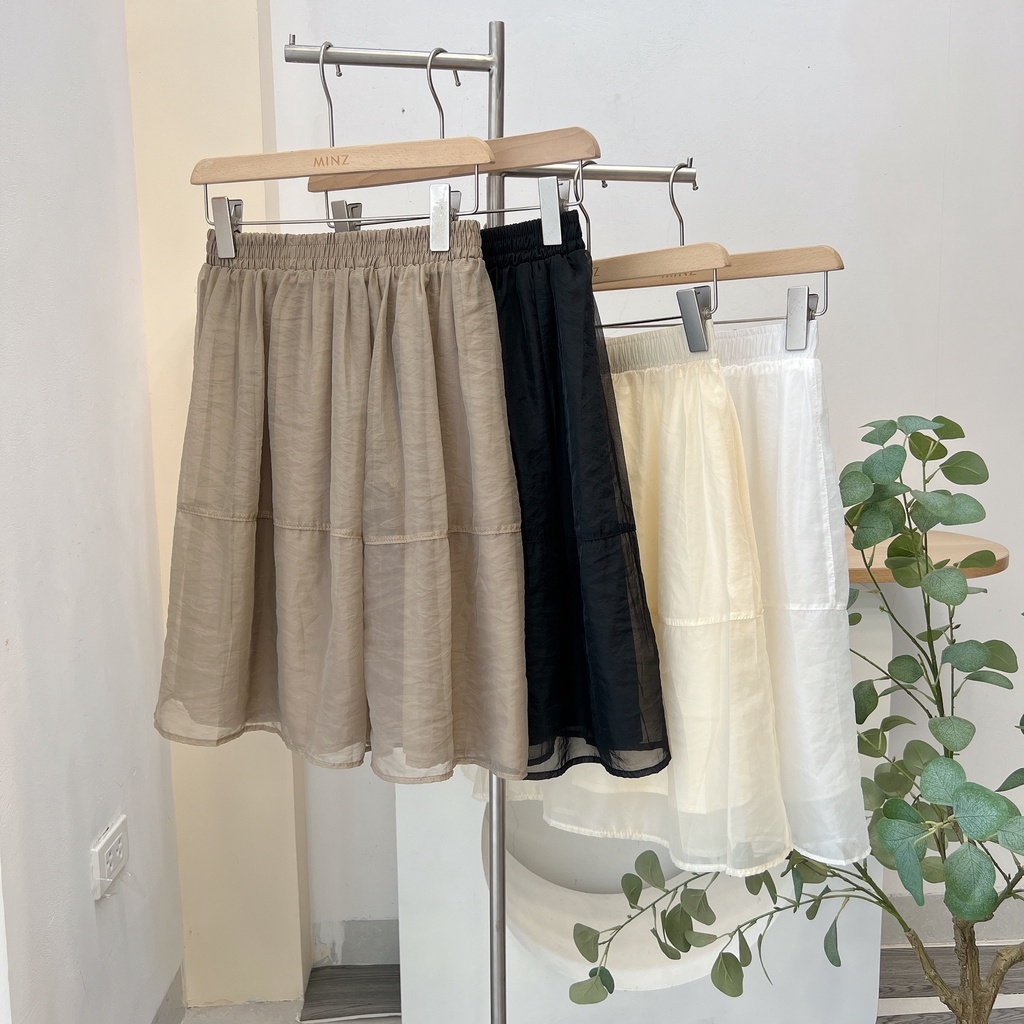 Chân Váy Công Sở MINZ STORE Mã 9819 Dáng Xoè Phong Cách Hàn Quốc, Chất Liệu Tơ Hàn Cao Cấp