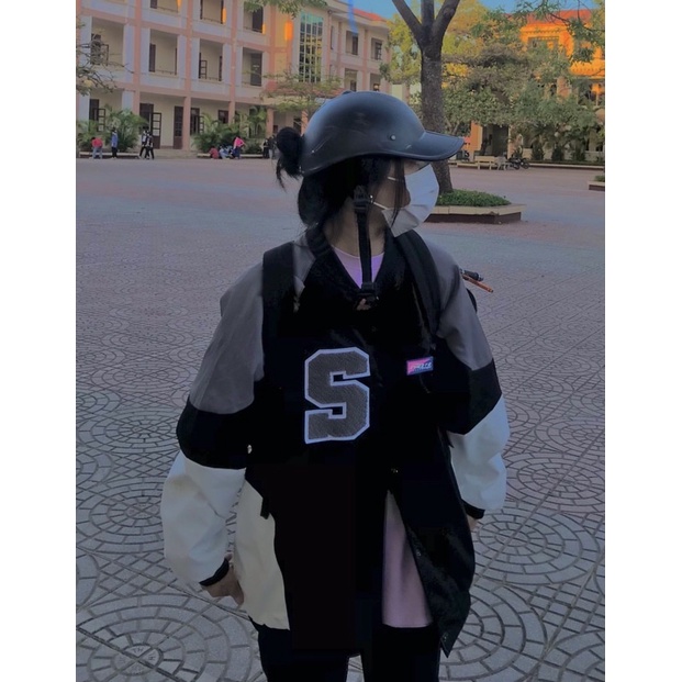 Áo khoác gió bomber chữ S unisex freesize