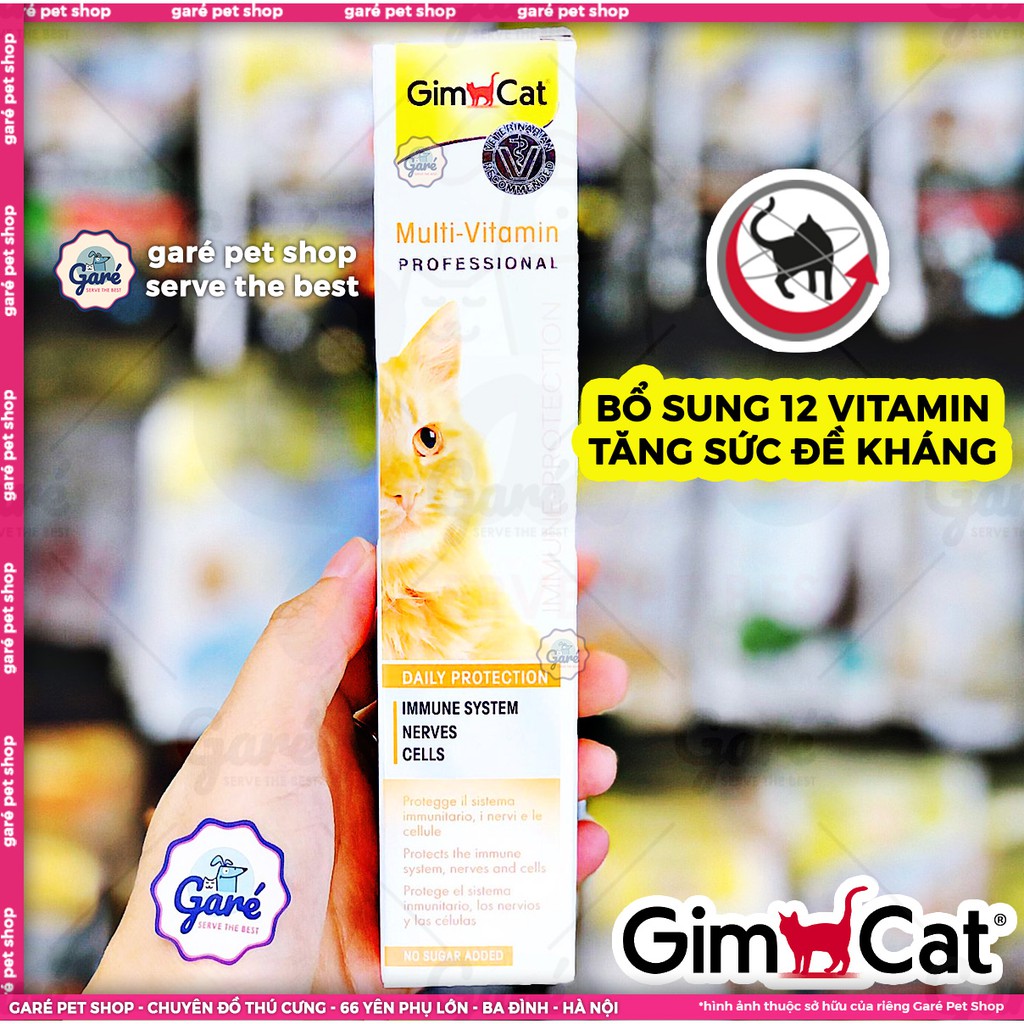 Gel Gimcat Đức bổ sung Vitamin Tiêu búi lông Hỗ trợ tiêu hóa Cung cấp năng lượng vị Cá, Phô mai cho Mèo con Mèo lớn