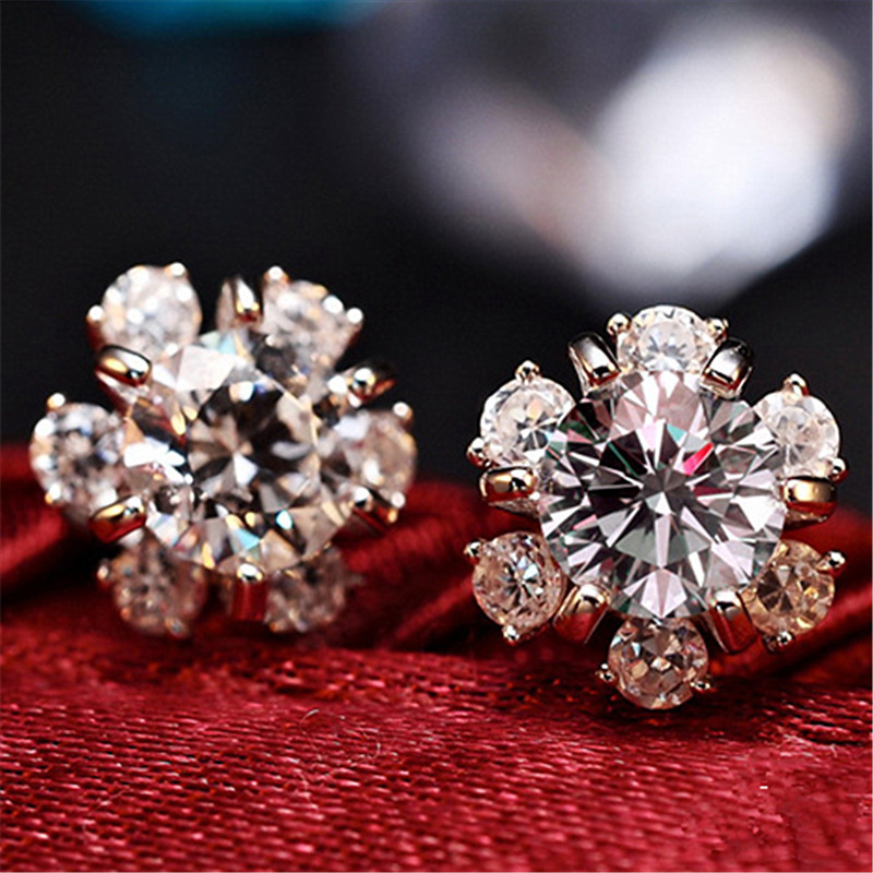 Bông Tai Bạc 925 Hình Hoa Tuyết Đính Đá Zircon Lấp Lánh Thời Trang Nữ Phong Cách Hàn Quốc Cổ Điển Không Gây Dị Ứng