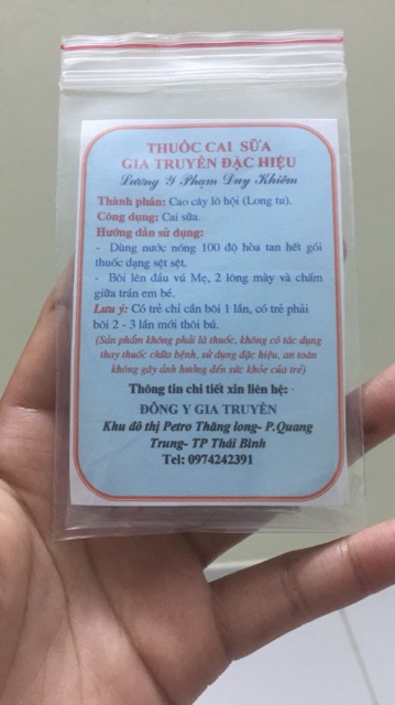 Thuốc cai sữa gia truyền