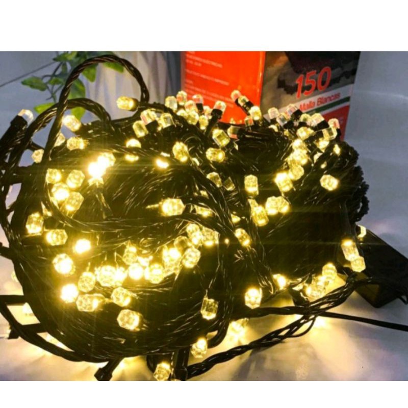 Dây đèn led trang trí 50m bóng lục giác kim cương