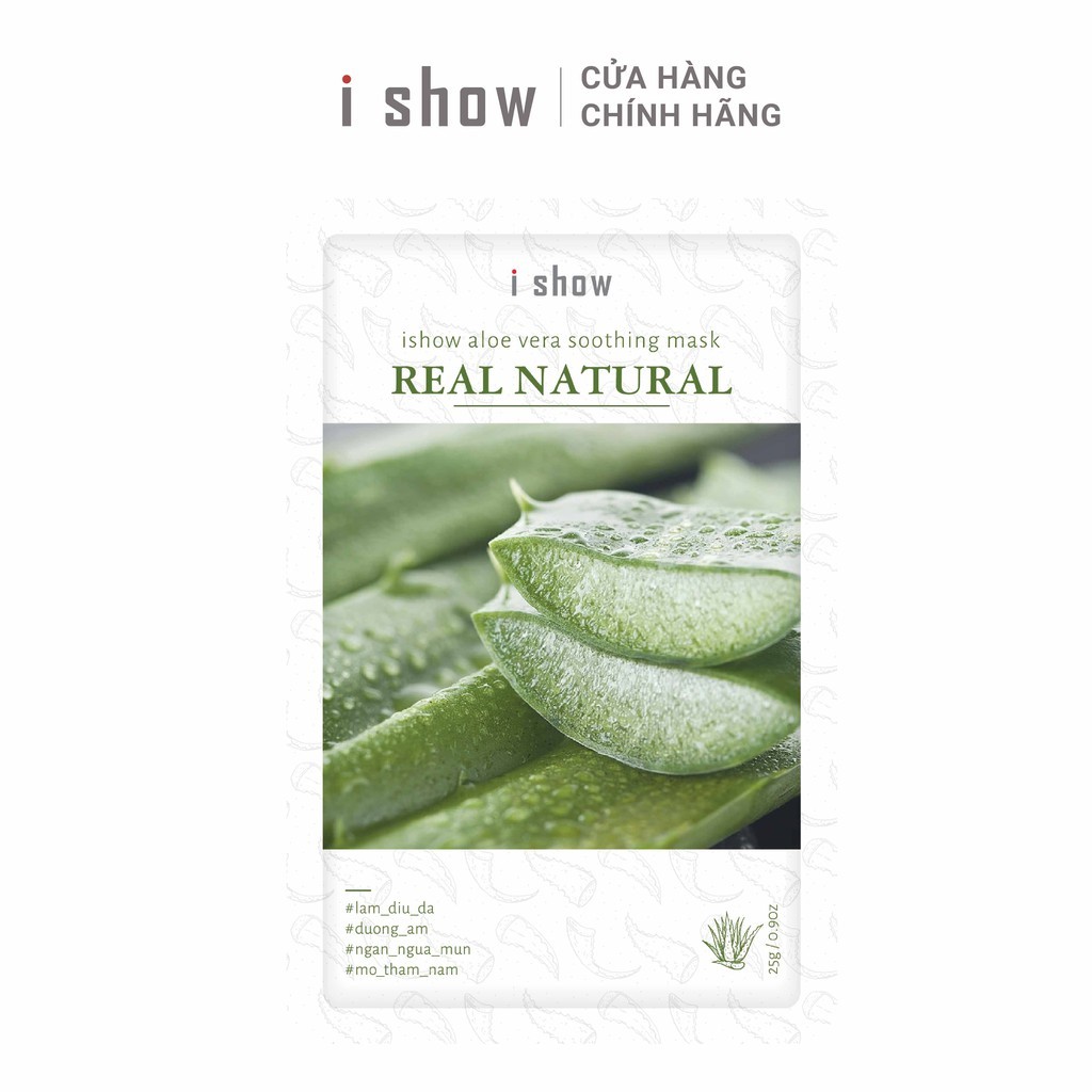 Mặt Nạ Dưỡng Ẩm, Ngừa Mụn Da Chiết Xuất Nha Đam ishow Aloe Vera Soothing Mask (Tặng Kèm 2 Mặt Nạ Nha Đam)