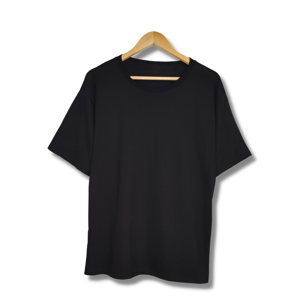 Áo thun trơn unisex form rộng cổ tròn LETIS, áo phông nam nữ tay lỡ basic freesize trắng đen