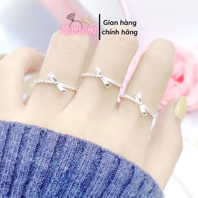 Nhẫn nơ bạc ta xinh xắn mới lạ, tinh tế đầy độc đáo mới ra mắt tại Mainomi Shop Bạc Xinh