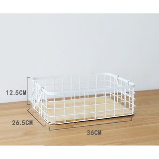 GIỎ TRANG TRÍ/ RỔ SẮT ĐẾ GỖ