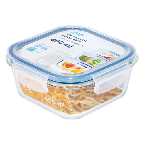 Hộp thủy tinh đựng thực phẩm - Dạng Vuông - Chịu Nhiệt - Size 800ml