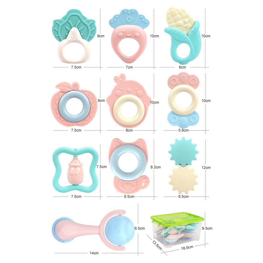 XÚC XẮC GẶM NƯỚU ⚡️FREESHIP⚡️ Set 10 Xúc Xắc Gặm Nướu Cho Bé