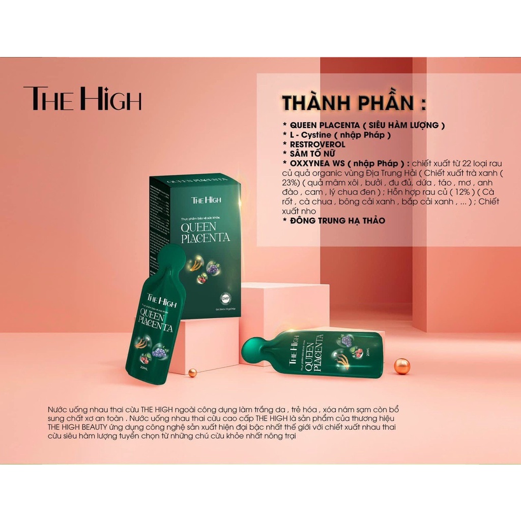 Nước Uống Nhau Thai Cừu Siêu Hàm Lượng QUEEN PLACENTA THE HIGH