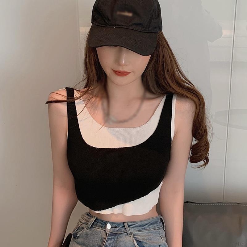 Áo sát nách dáng lưng không tay phối màu sắc thời trang nữ tính