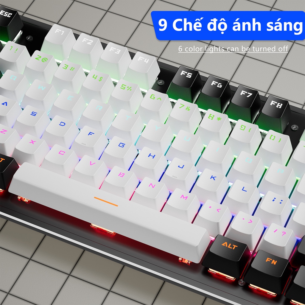 Bàn phím cơ thực 104 phím bàn phím máy tính RGB LED bàn phím có dây