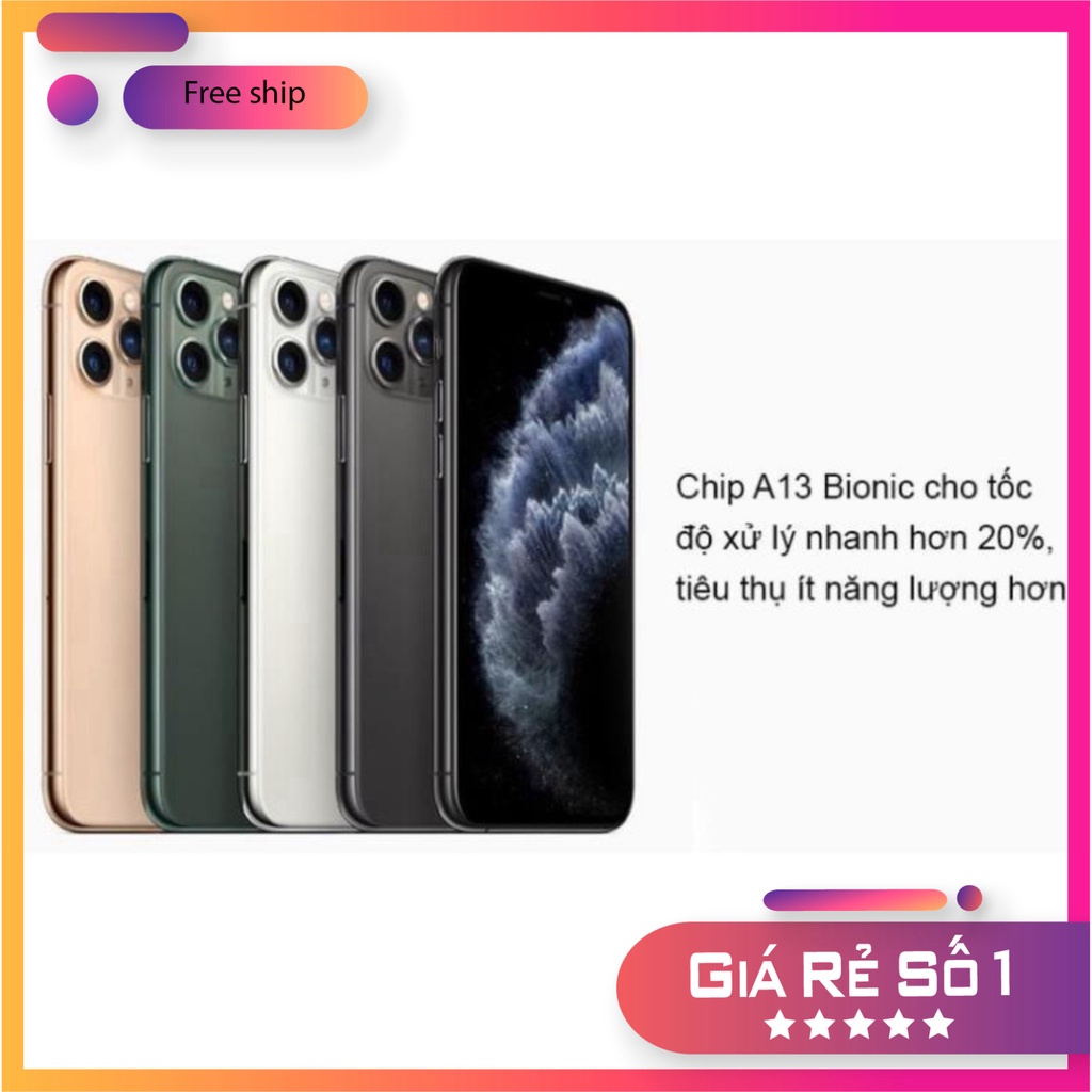 ĐT táo 11 Pro Max 64GB/256GB Quốc Tế Áp Chống Nước Đẹp Keng FREESHtáo Bảo Hành