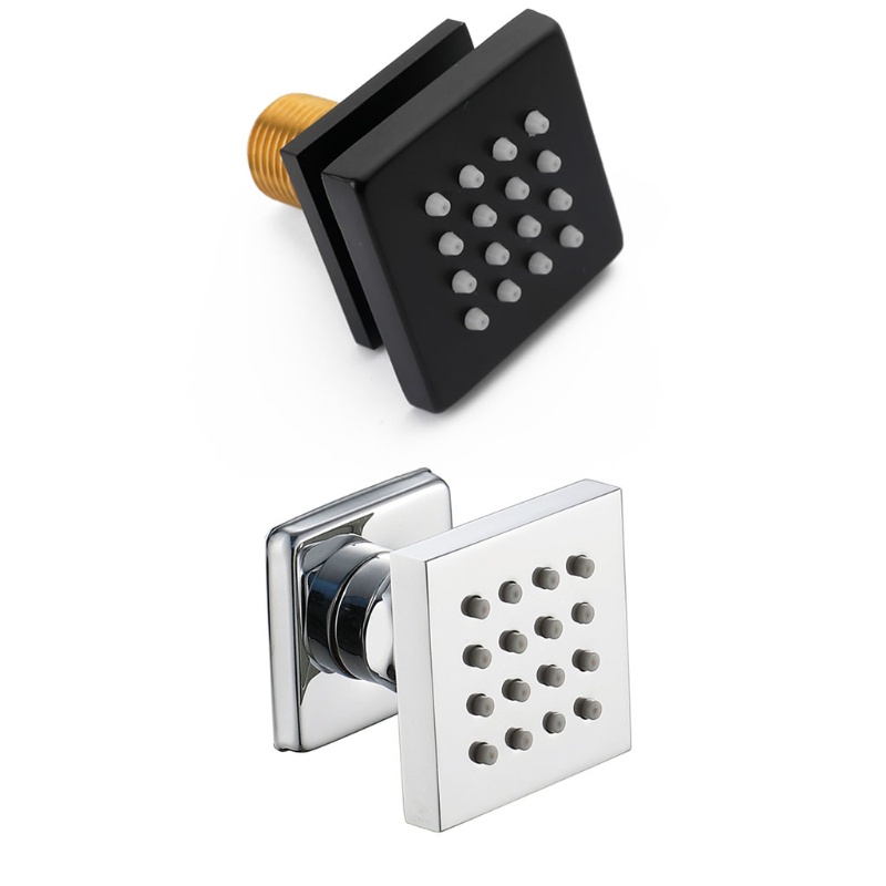1 Vòi Hoa Sen Hình Vuông Bằng Đồng Thau Màu Đen Cho rome 2 Inch