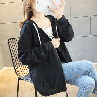 * Áo Khoác Cardigan Cotton Mỏng Dáng Rộng Có Khóa Kéo Phong Cách Hàn Quốc Xuân Thu Size Lớn Cho Nữ