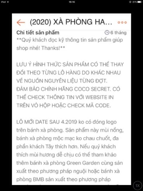 (2022) 110gr XÀ PHÒNG COCONUT MILK COCO SECRET- XÀ PHÒNG HANDMADE SỮA DỪA COCO SECRET