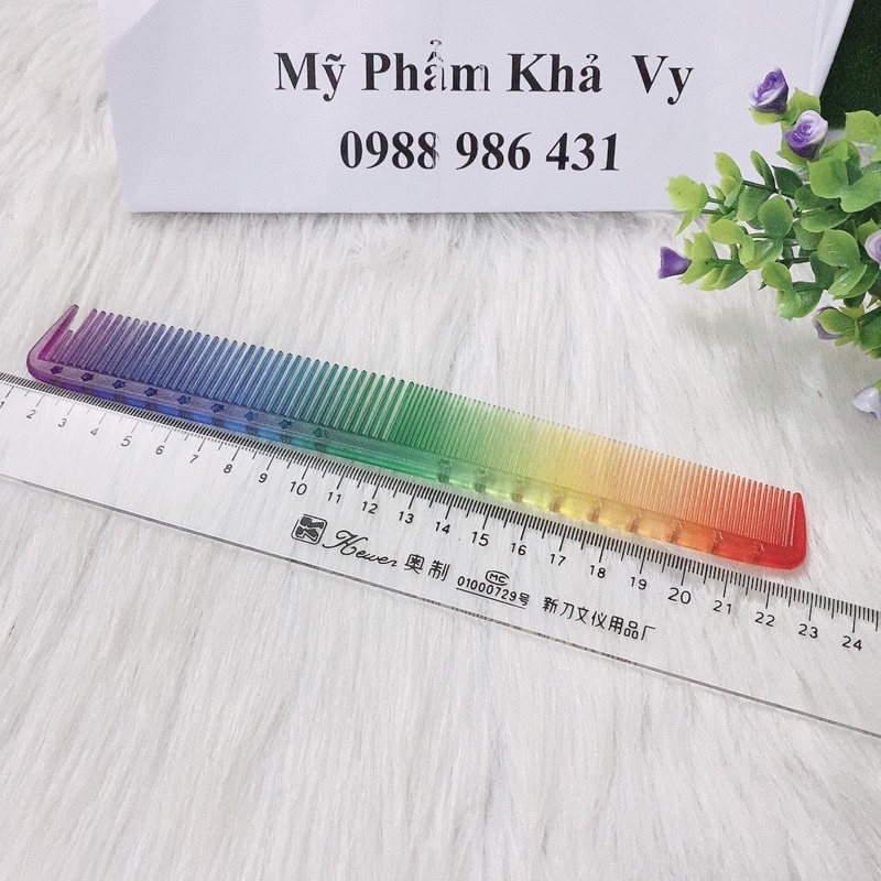 Lược cắt nam nữ   7 sắc cầu vồng (3 size)