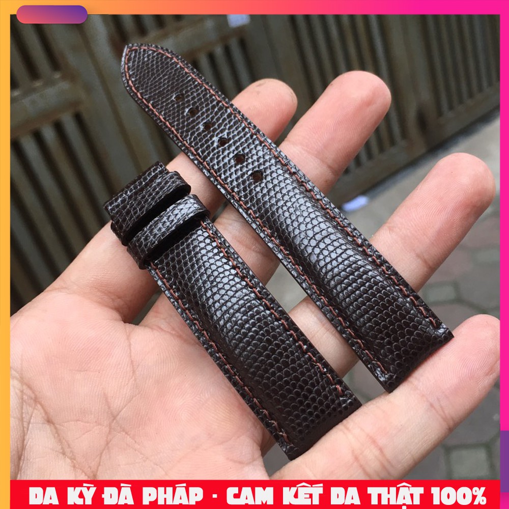 Dây đồng hồ da kỳ đà Pháp cao cấp đủ size