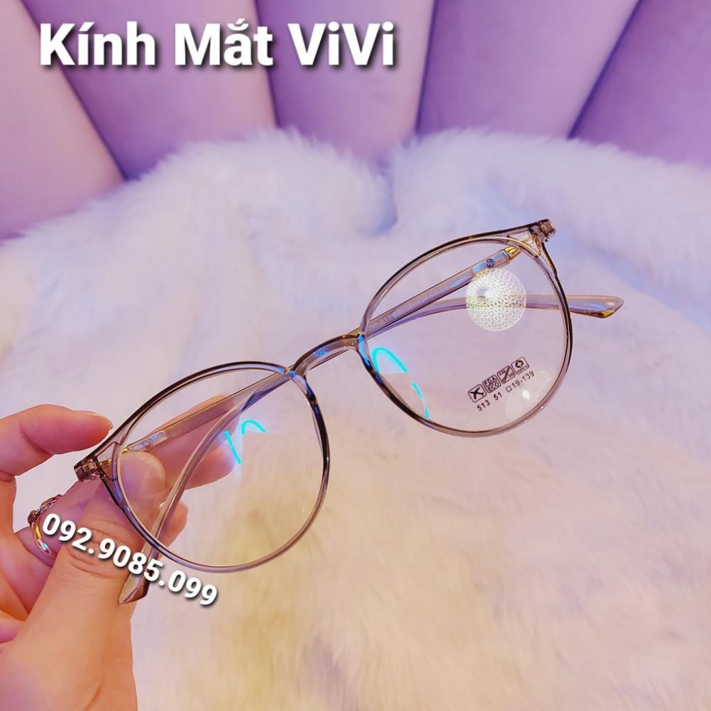 Gọng kính cận nhựa dẻo hàn quốc dáng tròn V513 - Kính thời trang 0 độ | BigBuy360 - bigbuy360.vn