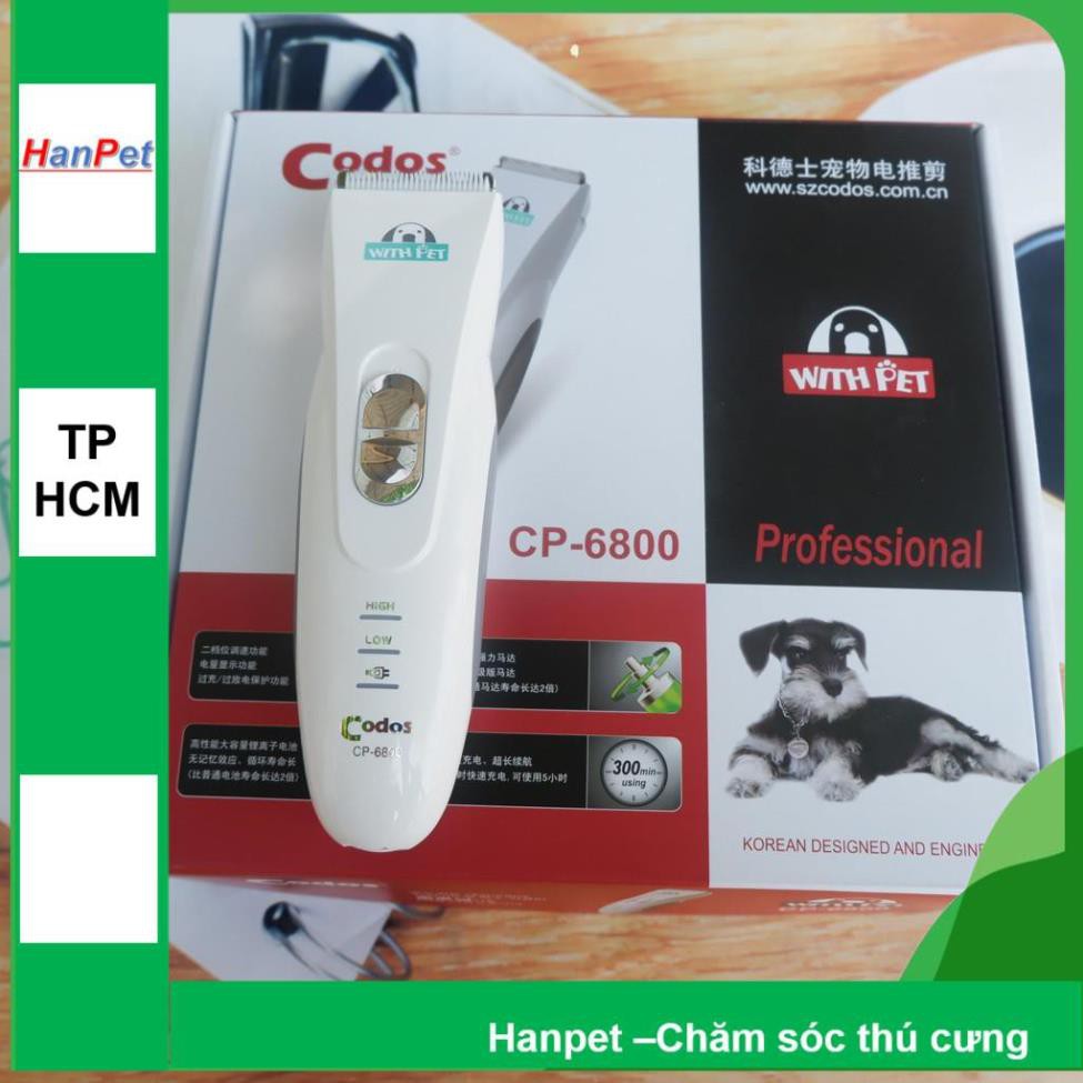 (Sạc và phụ kiện) Tông Đơ máy CP- 6800 THẾ HỆ MỚI- Chuyên Dụng máy Cắt Lông chó mèo chạy êm không ồn