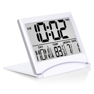 Đồng hồ báo thức kỹ thuật số Đồng hồ LCD có thể gập lại với lịch nhiệt độ Đồng hồ để bàn