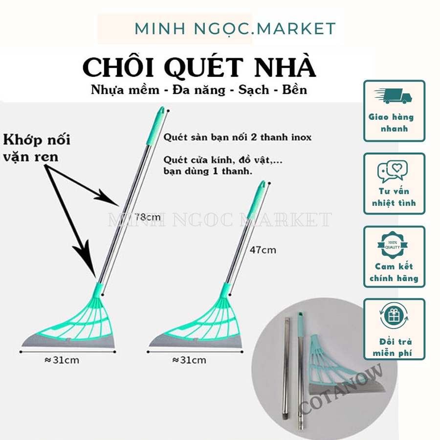 Chổi quét nhà thần kỳ nhựa mềm Silicon đa năng quét nước quét rác quét tóc