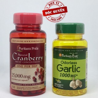 Combo Viên uống tinh dầu tỏi không mùi chống cảm cúm,ngăn ung thư,tăng sức đề kháng đường tiết niệu Natural Cranberry