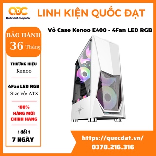 Vỏ case kenoo esport e400 - 4fan rgb - màu trắng - chính hãng siêu đẹp