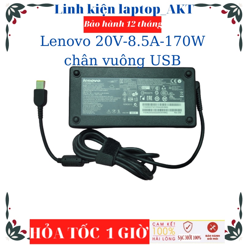 Sạc Laptop Lenovo 20V-8.5A-170W-ZIN chân vuông Gaming Y540 15IRH Y530 P71 W530 W540 W541 W550s L540 L440 L450 E440 E540