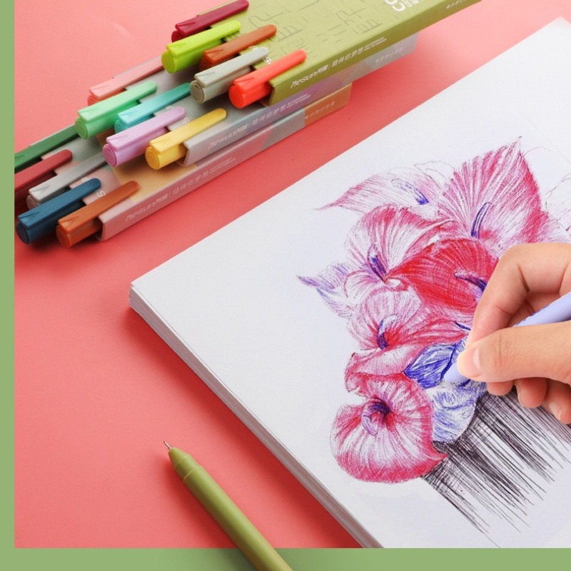 Set 5 bút bi nhiều màu sắc kiểu dáng đơn giản