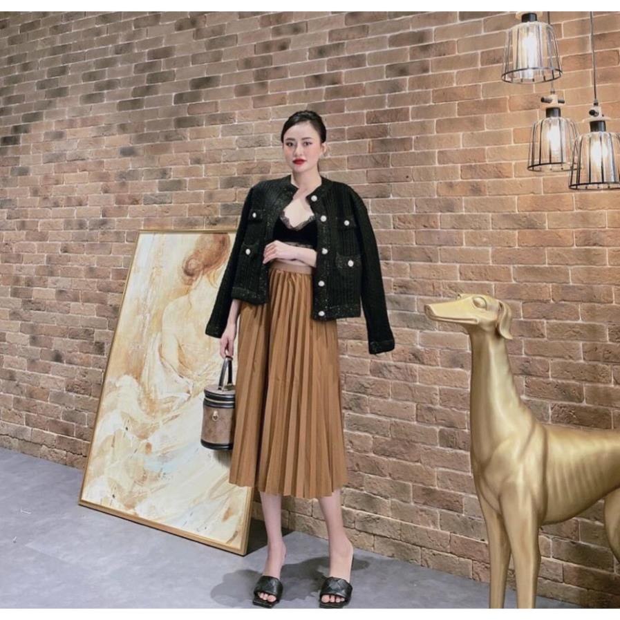 Chân Váy Xếp Ly Midi Dài Cạp Chun Siêu Đẹp Siêu Rẻ | BigBuy360 - bigbuy360.vn