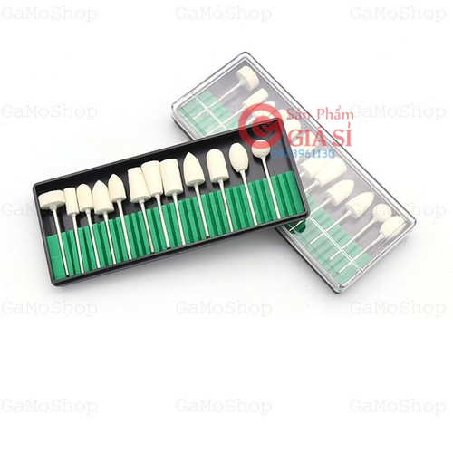 Bộ 12 đầu len cừu đánh bóng dùng cho máy khoan mài mini chân 2,35mm ❤️freeship❤️