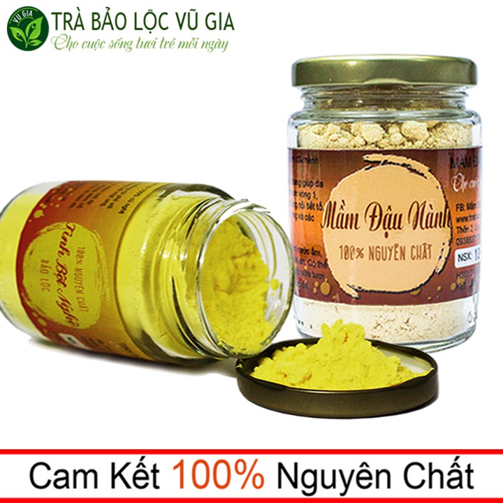 Tinh Bột Nghệ Nguyên Chất 100g + Mầm Đậu Nành Nguyên Chất 100g - Vũ Gia_Đã được kiểm nghiệm y tế