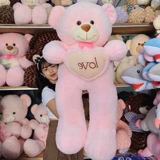 Gấu bông teddy ôm tim dễ thương 1m4 ảnh shop chụp - gấu bông teddy siêu to khổng lồ