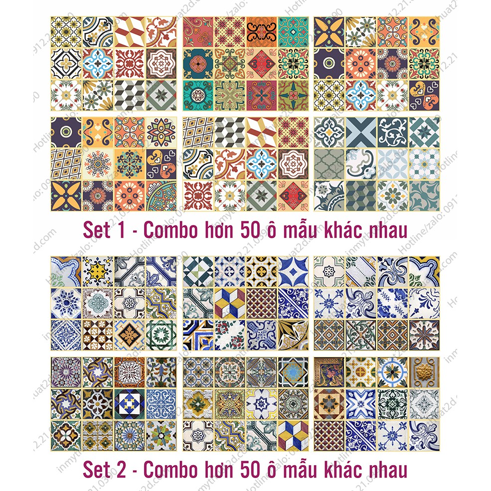 Combo 50 miếng decal gạch bông kt 20x20 | BigBuy360 - bigbuy360.vn