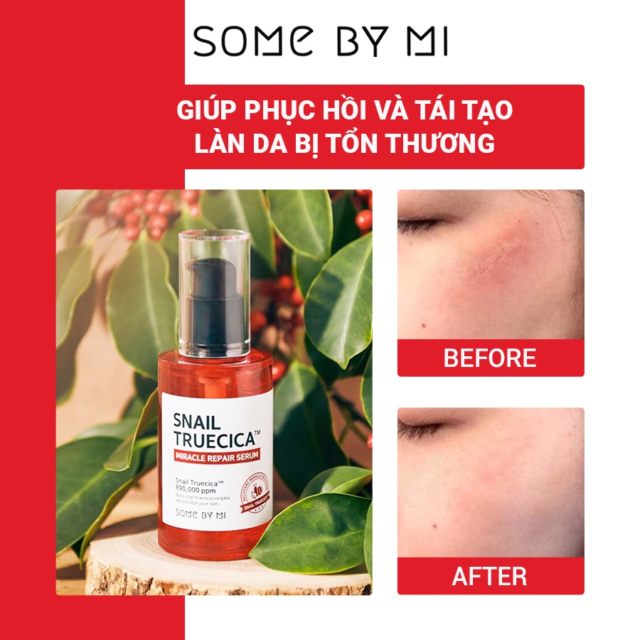 Tinh chất ốc sên đen cải Thiện sẹo mụn Some By Mi Snail Truecica Miracle Repair 50ml