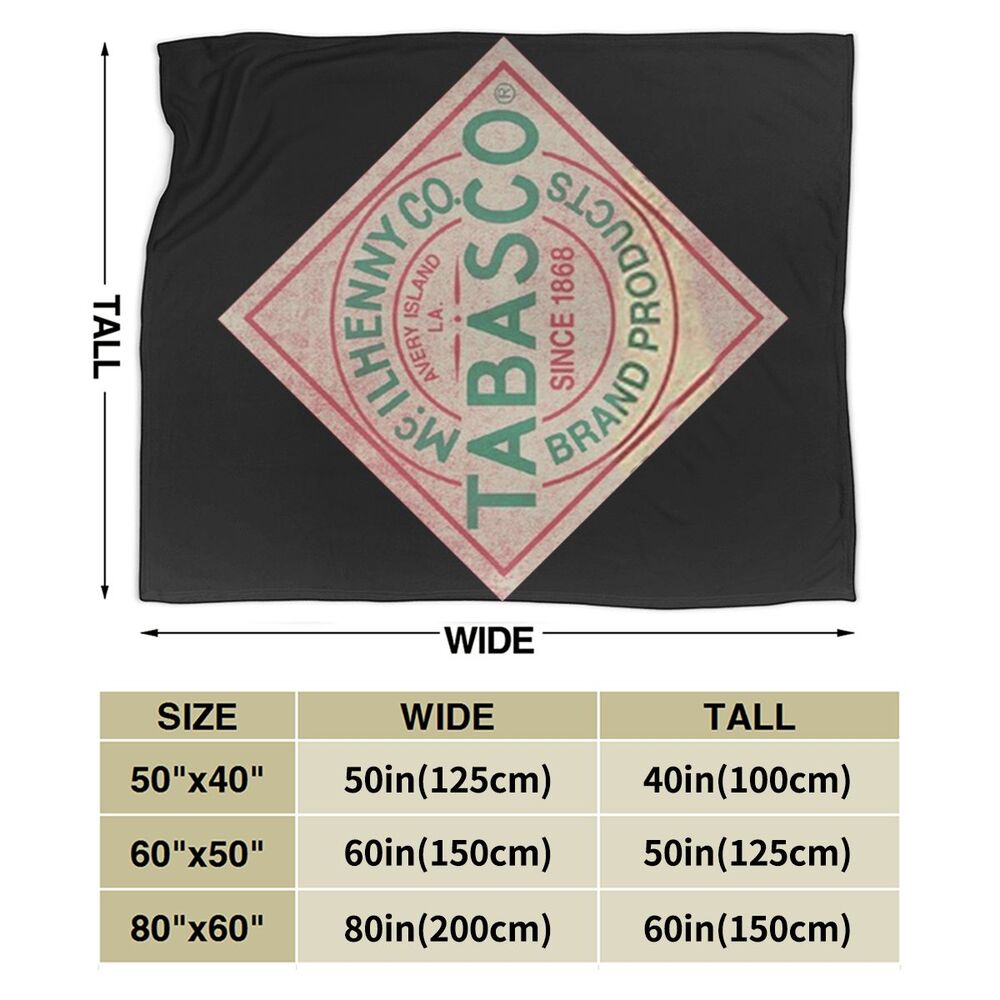 Tabasco Label Logo Nwt Hot Sauce Red Micro Fleece Blanket Plush Bed Couch Living Room Harajuku style Blanket birthday gift