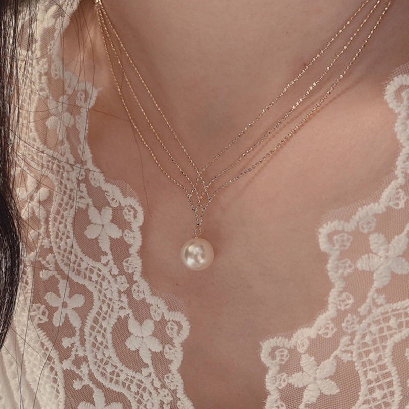 Vòng cổ RINHOO FRIENDSHIP bạc 925 mặt hình bướm/ ngọc trai có thể điều chỉnh thời trang cho nữ