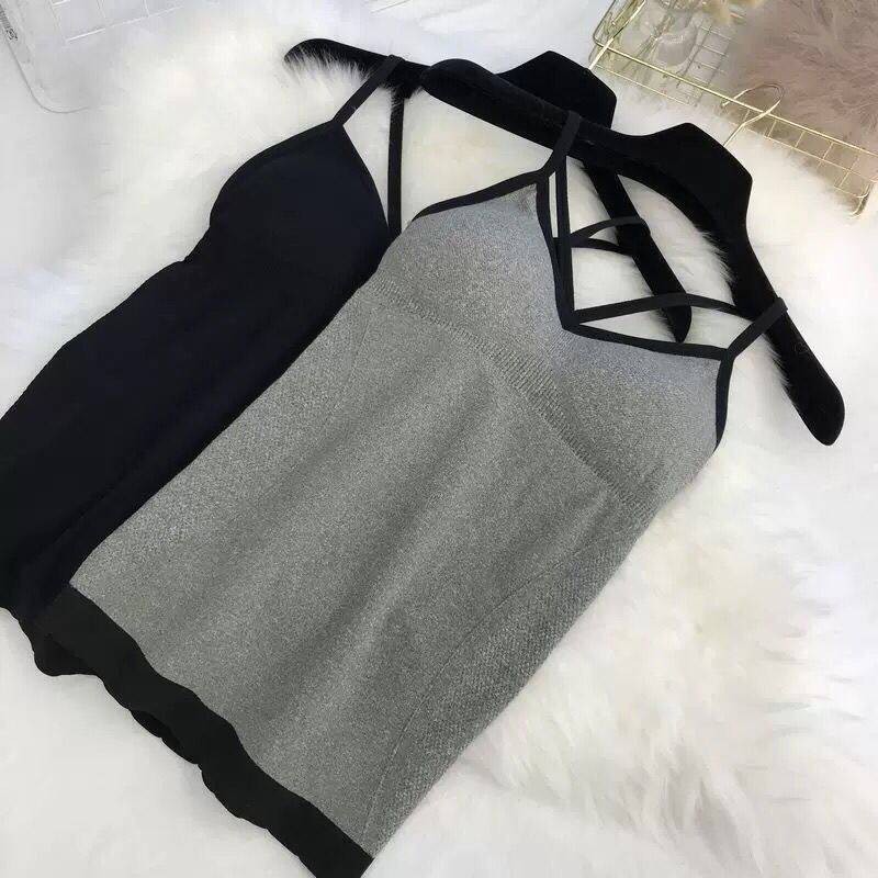 Áo Tank Top Không Đường May Co Giãn Phong Cách Hàn Quốc