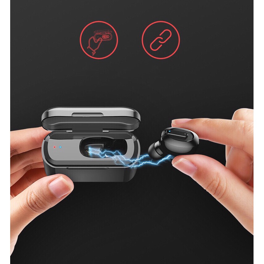 Tai Nghe Không Dây, Tai Nghe Bluetooth Mini T1 Có Dock Sạc, Kiêm sạc dự phòng Pin Cực Trâu Cực đẹp, Hiện Đại | BigBuy360 - bigbuy360.vn