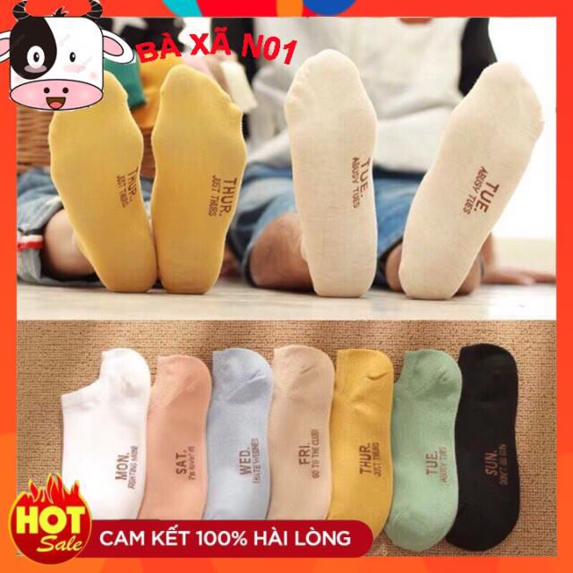 Tất set 7 đôi tất tuần kháng khuẩn siêu đẹp cho bạn gái